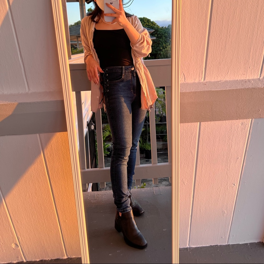 Zara lace up jeans